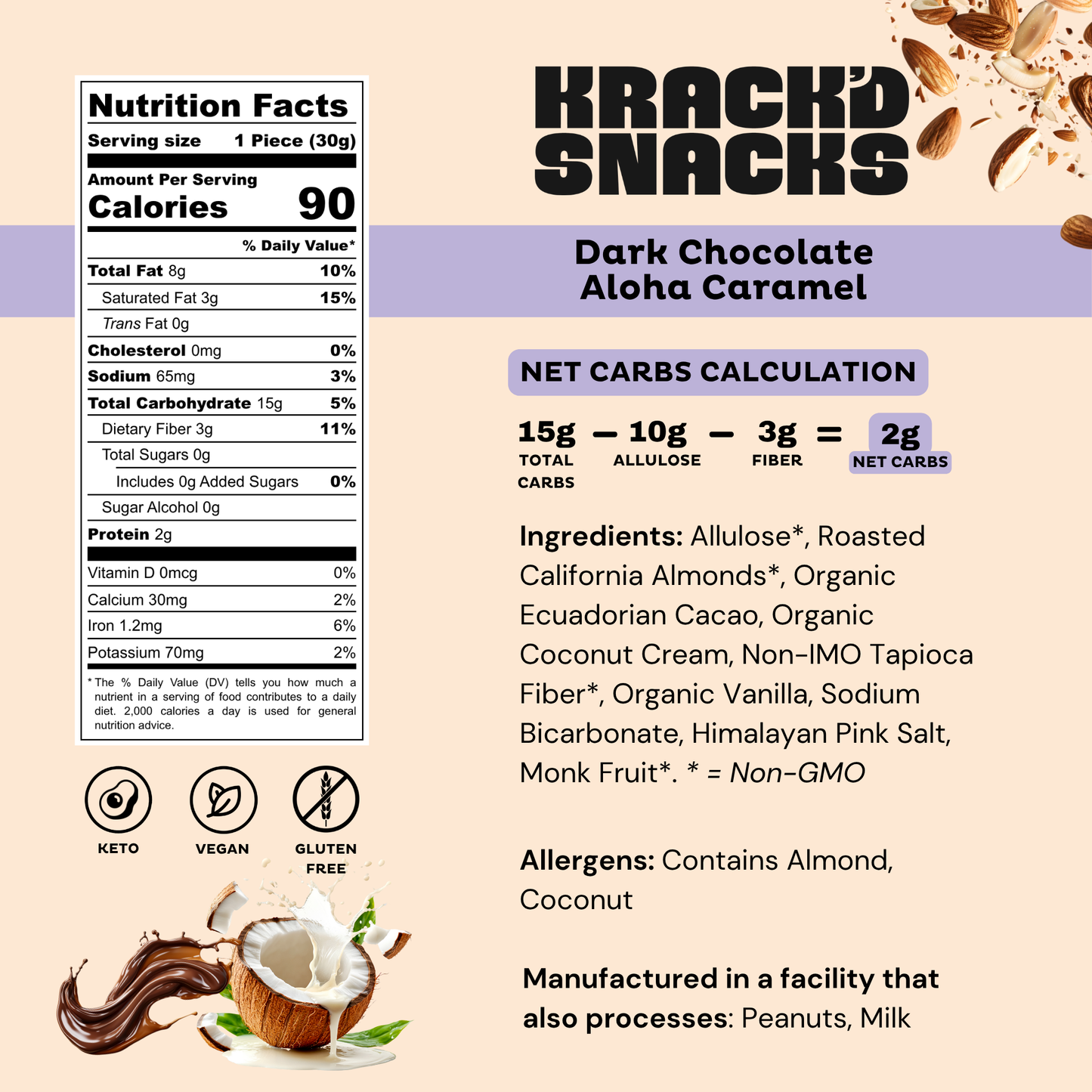 Low Sugar Keto Candy - Aloha Caramel (Gluten-Free, Vegan)
