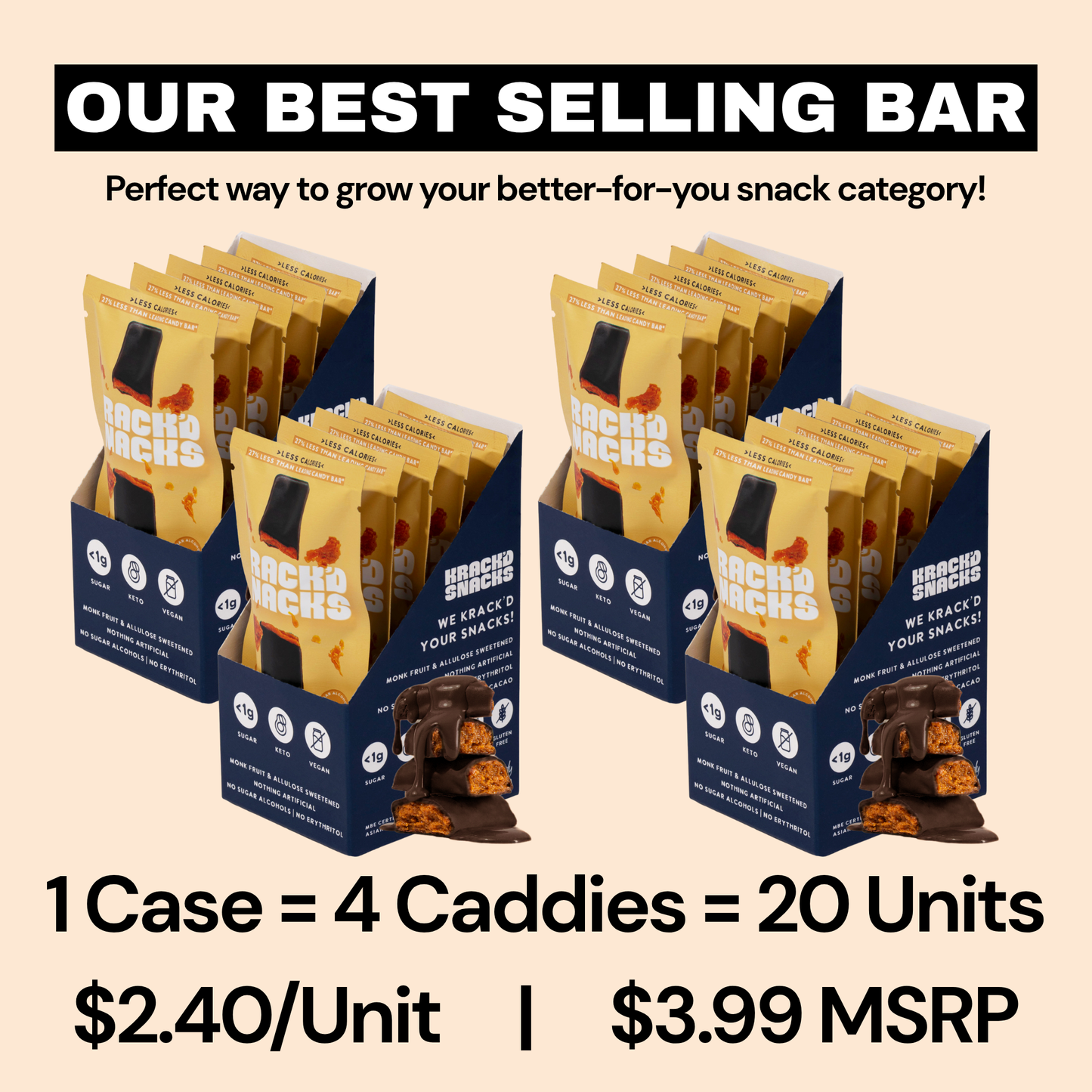 Low Sugar Keto Candy - PB Caramel Crunch (Gluten-Free Vegan)
