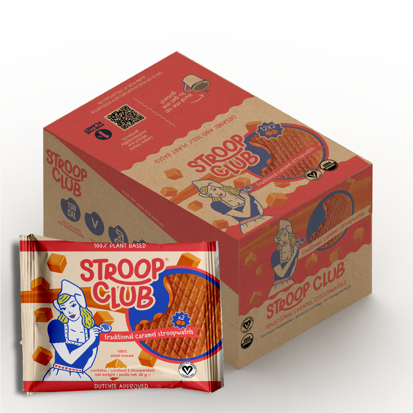 Traditional Caramel Organic and Plant-Based Stroopwafel 2-pa